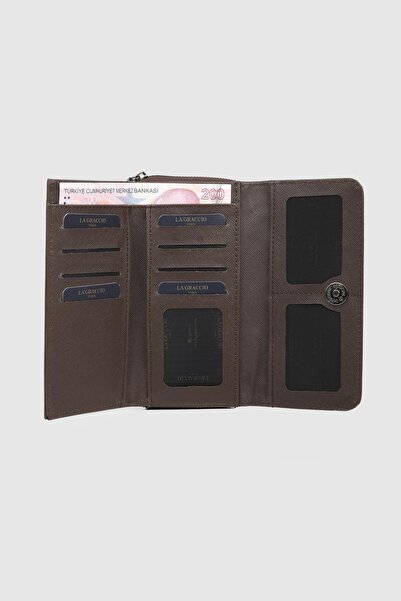 La La'Graccio Paris Kate Large Wallet - La'Graccio Paris Women's Brown