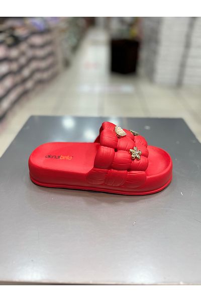 Akınal Bella Gathered Model Stoned Women's Slippers
