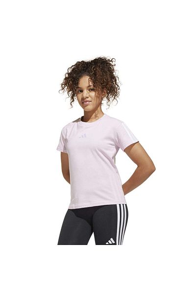 adidas 3 Stripes Kids Pink Round Neck T-Shirt