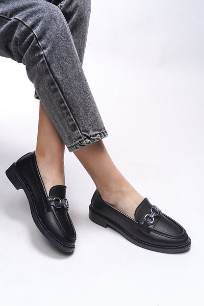 Riccon Γυναικείο Loafer Johatalia 0012525   Μαύρο δέρμα