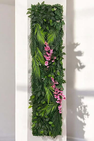 Fupe Shop Narin Doğal Ahşap Panel Yapay Çiçek Bitki Duvar Kaplama Dikey Bahçe FP-224164