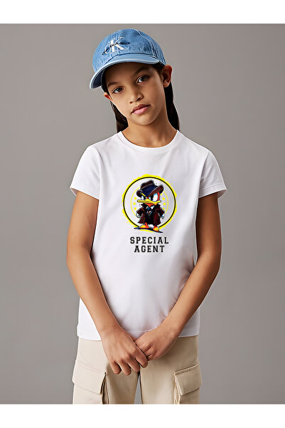 uyguntarz Παιδικό βαμβακερό μπλουζάκι με στάμπα πάπιας