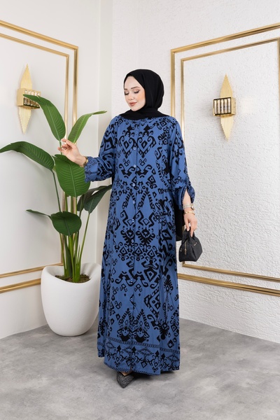 Sfg Life Moda Kadın Hakim Yaka Ve Önü Düğmeli Yandan Cep Detaylı İle Desenli ...