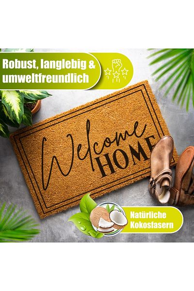 Decovetro ® Kokosmatte Fußmatte | 40x60 cm | 100% natürliche Kokosfasern