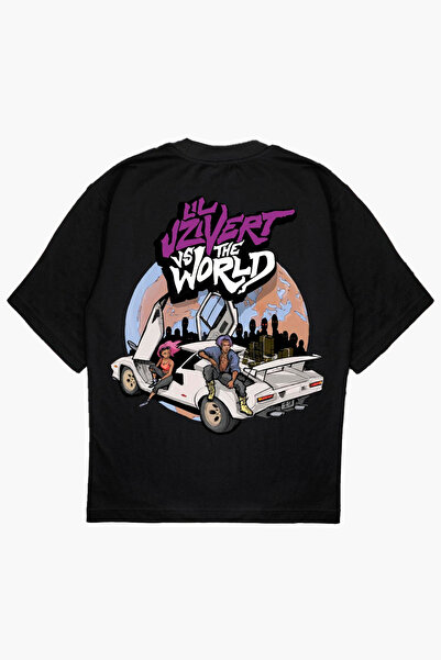 modaberry Lil Uzi Vert Crna Crna Štampano Oversize kroj Letnja Kratka Rukava ...