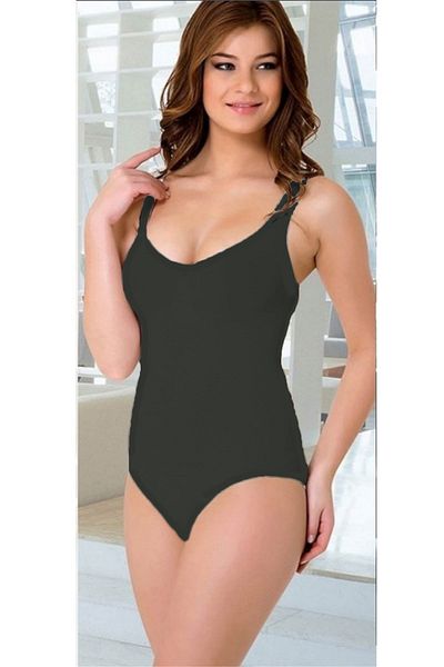 Pemilo Women's 2018 Seamless Thick Strap Slip Body Corset Black