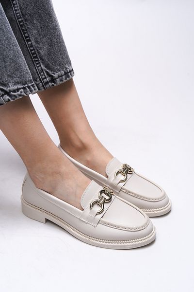 Riccon Women's Beige Skin Loafer Johatalia 0012525