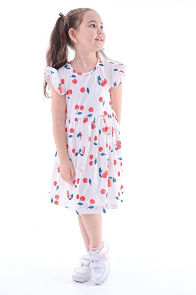 minikiss Κοριτσίστικο φόρεμα με στάμπα Cherry Lycra