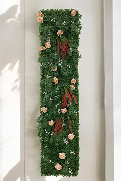 Fupe Shop Erin Doğal Ahşap Panel Yapay Çiçek Bitki Duvar Kaplama Dikey Bahçe FP-224165