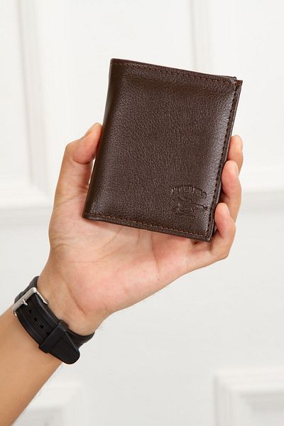 Newish Мъжки държач за монети, държач за карти и портфейл - New033 - кафяв