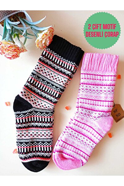 ENEFENDİ زوجان من الجوارب الشتوية الناعمة السميكة، جوارب نسائية منقوشة عرقيًا...