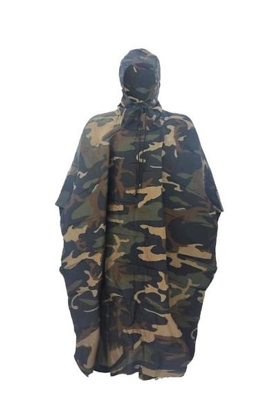 SINGLE SWORD Camouflage Patterned Poncho Raincoat