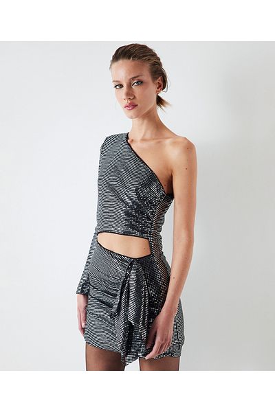 İpekyol Asymmetric sleeve cutout dress