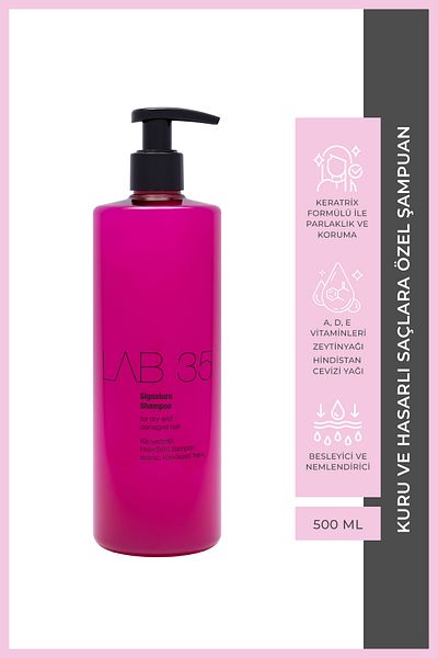 Kallos Cosmetics Lab35 Signature Repair Shampoo for Dry and Damaged Hair 500ml