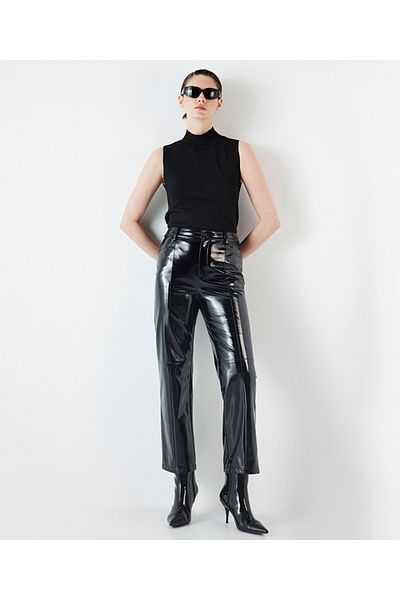 İpekyol Patent Leather Straight Fit Trousers