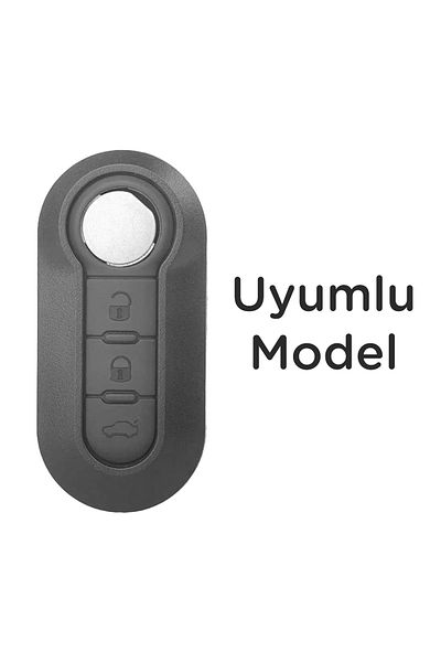 Luxe Aksesuarr Doblo Ducato Sustalı 3 Button Protection Key Control Metal Case Leather Gray