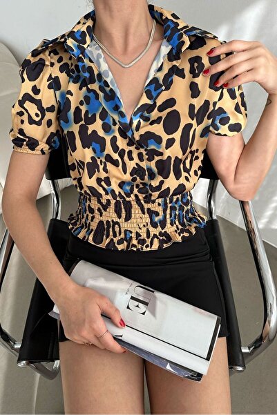 VERYMODA Πουκάμισο με πιέτες Leopard Saks Beli Gipeli Ouzu |   VMD2185