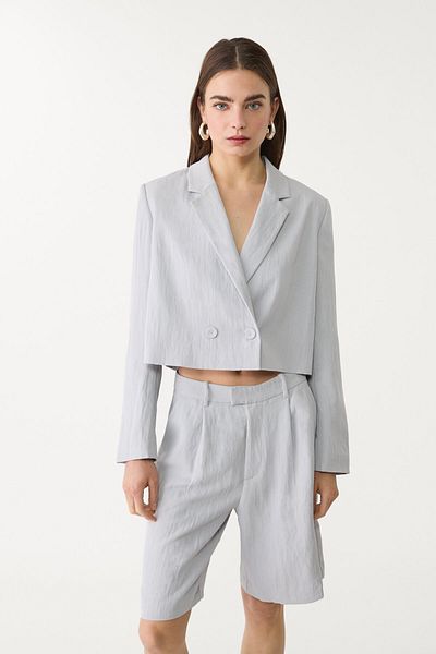 Stradivarius Cropped blazer with back ties