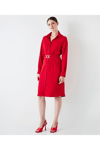 İpekyol Shirt dress with metal accessories