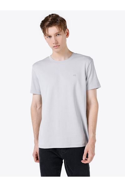 Colin's Regular Fit Round Neck Plain Men's Gray Short Sleeve T-Shirt Cl 1063413