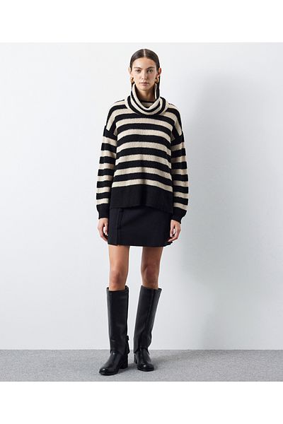 İpekyol Line pattern turtleneck sweater