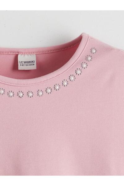 LC Waikiki LCW Kids Crew Neck Stoned T-Shirt για κορίτσια