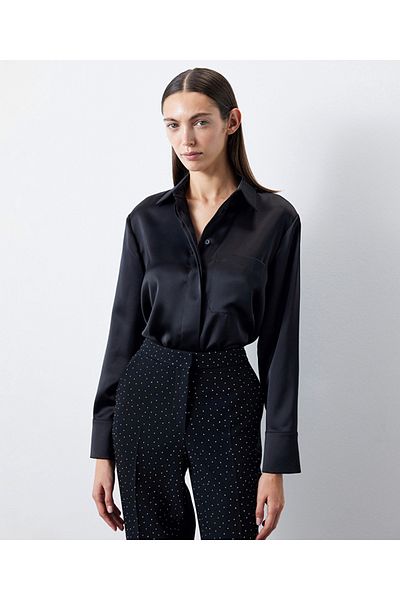 İpekyol Oversize Shiny Textured Shirt