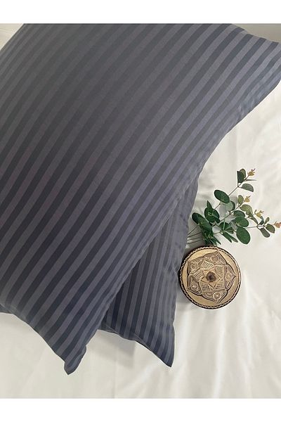 VESSİNOHOME 2 Pillow Cases Cotton Satin Hotel Pillow Case Line 93 Thread White Satin Luxury Hotel 50x70