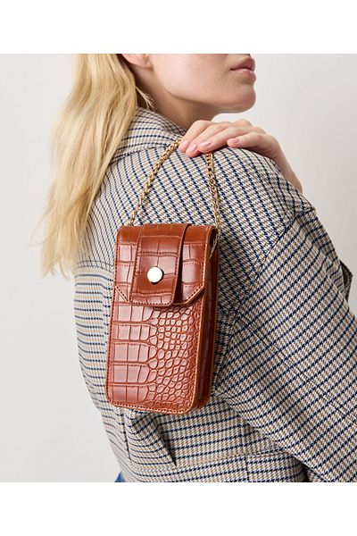 İpekyol Crocodile Patterned Leather Bag