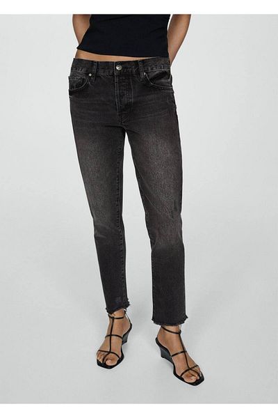 MANGO Woman Low Waisted Ripped Legs Girfriend Jean Trousers