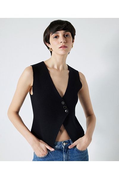 İpekyol Strickweste mit Metall-Accessoires
