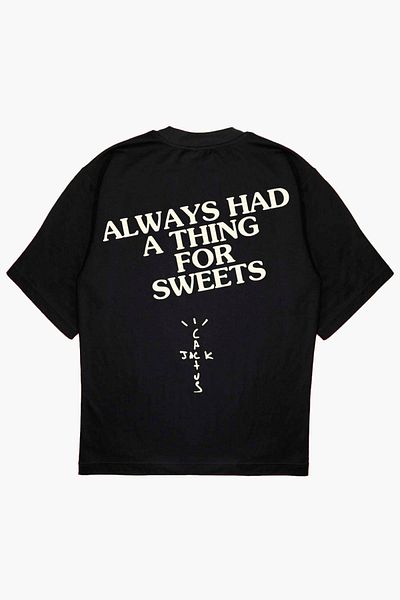 modaberry Tricou cu mânecă scurtă de vară oversize cu imprimeu negru Black Apple Pie Cactus Jack