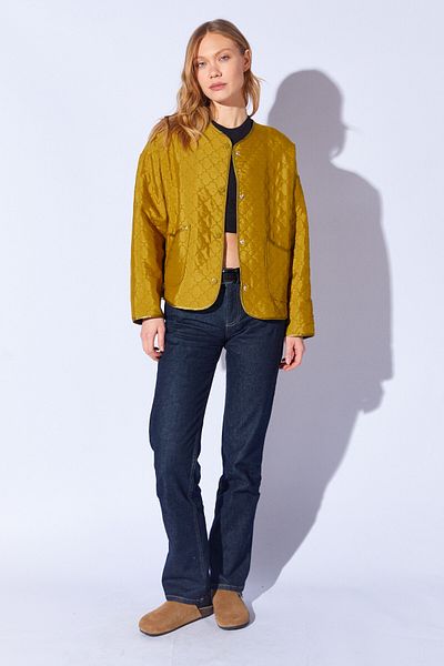 Manche Quilted Seasonal Bomber Jacket Olive |   Mkw 351137 -01