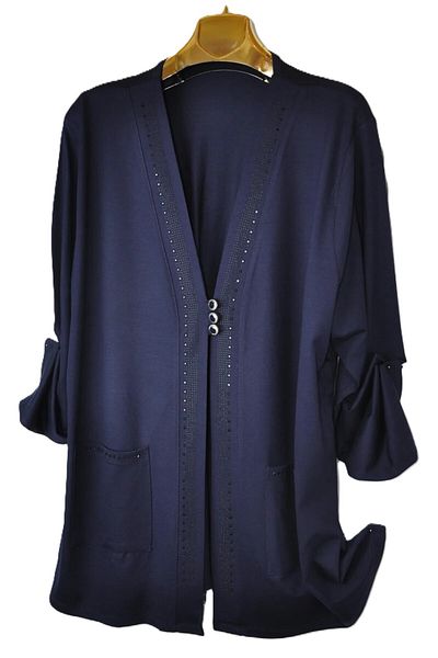 elma abone Cardigan scurt de piatră din bumbac pieptănat de mărime mare