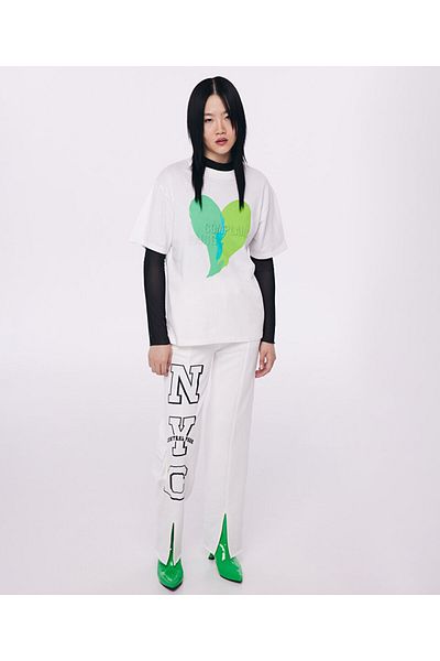 Twist Comfortable Cut Artwork Trousers