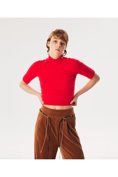 Twist Plush Sweater - Shiny Stone Accessory Detailed