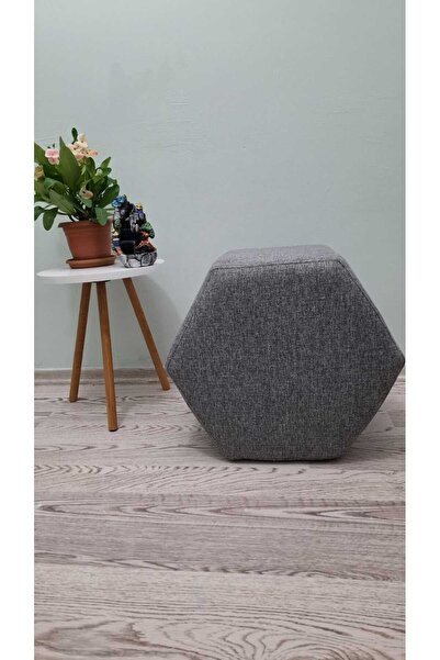 Papuli Ahşap Ayaklı Cepli Altıgen Puf&bench Koltuk/tabure