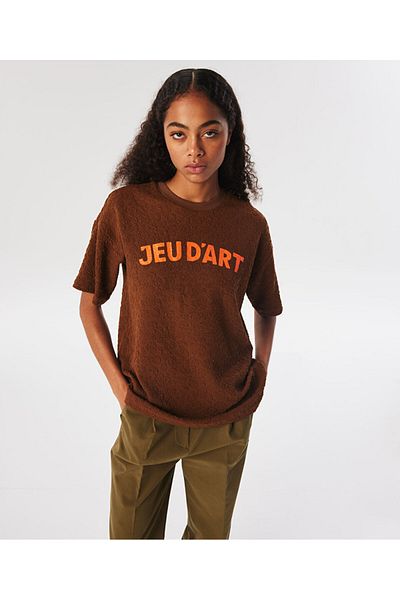 Twist Textured Slogan Printed T-Shirt