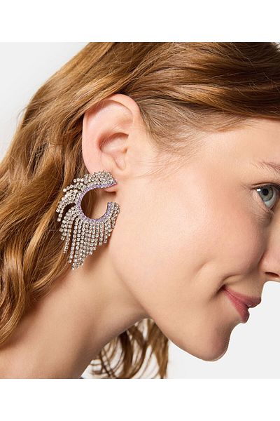 Twist Crystal Stone Detailed Earrings