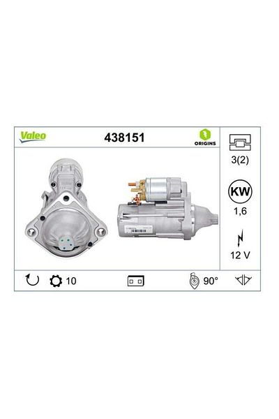 VALEO 12v Marş Motoru 10 Diş 1.6 Kw Bmw 1 Seri/3 Seri/5 Seri/x3 2003