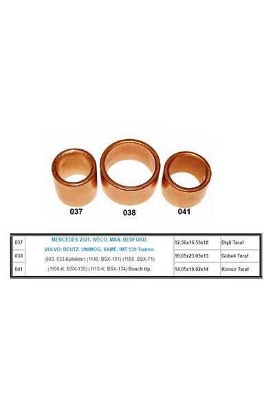 GOVA Bosch Type Starter Bushing - Bedford-Bmc-Fiat-Iveco-Johndeere-Magirus-Man-Mercedes-Same-Volvo 3 Pcs