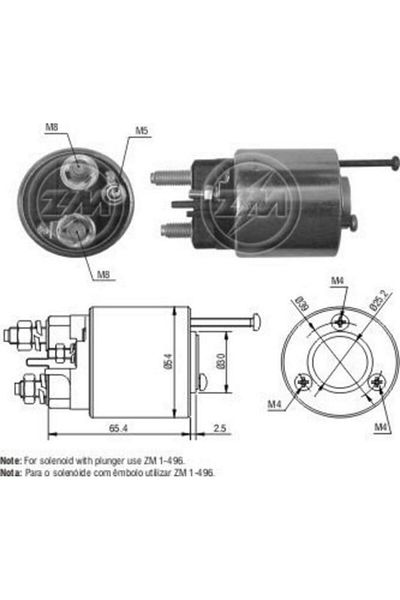 ZM 12v Valeo Type Starter Automatic - 3 Holes, M5 Right High Cap, Opel Vıvaro-peugeot Partner-renault