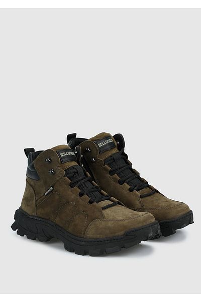 Bulldozer Khaki Leather Men's Outdoor Boots