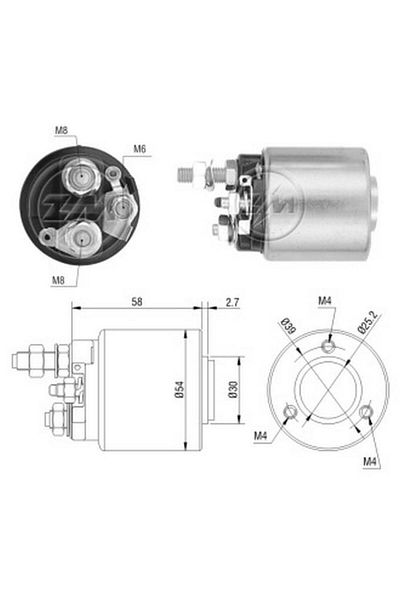 ZM 12v Marş Otomatiği Valeo Tipi (3 DELİK) M6 Sağ