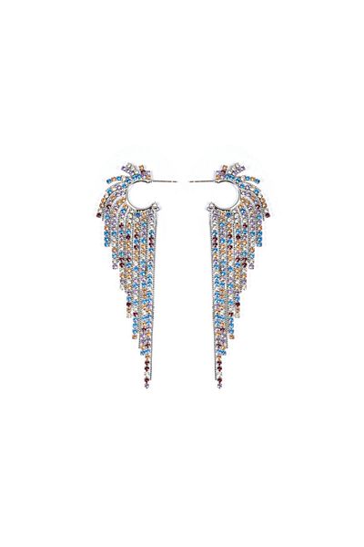 Twist Shiny Earrings with Stone Detail