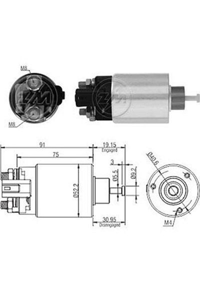 ZM 12v Starter Automatic (3 HOLES-SOCKET-LEFT) Hyundai Accent Era/starex Grand-kıa Bongo