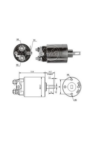 ZM 12v Marş Otomatiği Hıtachı Tipi Sağ Isuzu-komatsu-nıssan