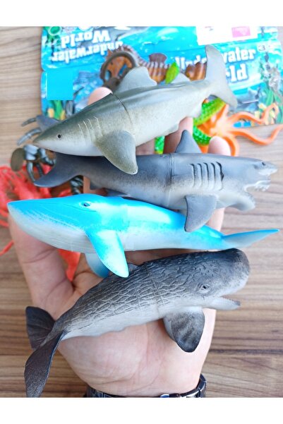 OYUNCAKSAHİLİ Deniz Hayvanları 8 Parça Oyuncak Vatoz Denizyıldızı Ahtapot Yunus Katil Dev Balina Köpekbalığı