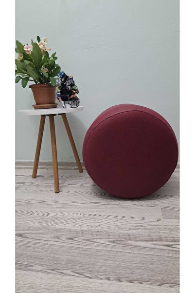 Papuli Ahşap Ayaklı Nubuk Yuvarlak Puf&bench Koltuk/tabure