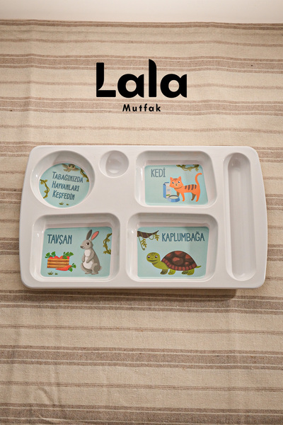 Lala Mutfak Eğitici Çocuk Tabağı (29X18 CM) - Bölmeli Yemek Tabağı, Bpa Içermez, Sağlıklı Ve Dayanıklı